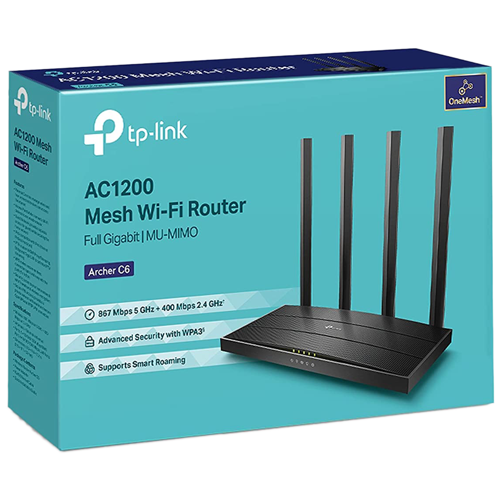 Buy Tp Link Archer C6 Ac 1200 Dual Band Mesh Wi Fi Router Gigabit Connectivity 150503281 5786